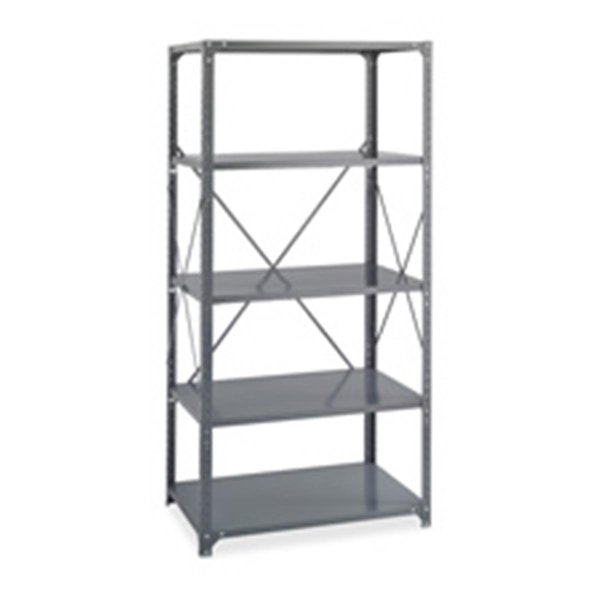 Safco Commercial Shelving Kit- 5-Shelf- 36in.x18in.- Dark Gray SAF6266